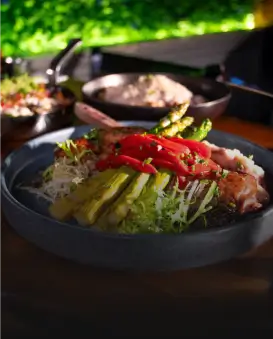 there is a plate of food on a table