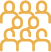 there are many people in a group with orange circles
