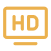 a close up of a television with the word hd on it
